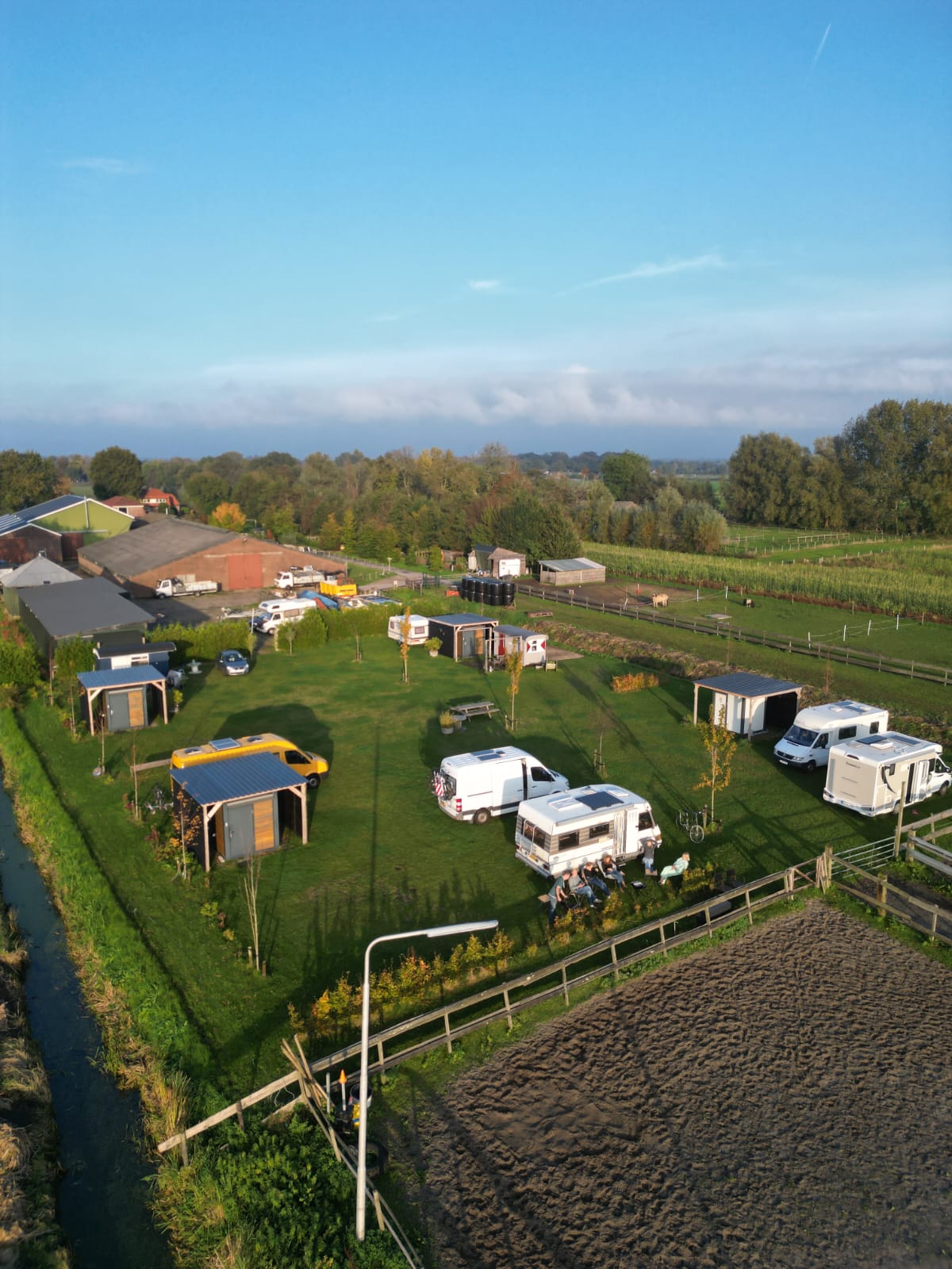 Kampeerveld in de polder